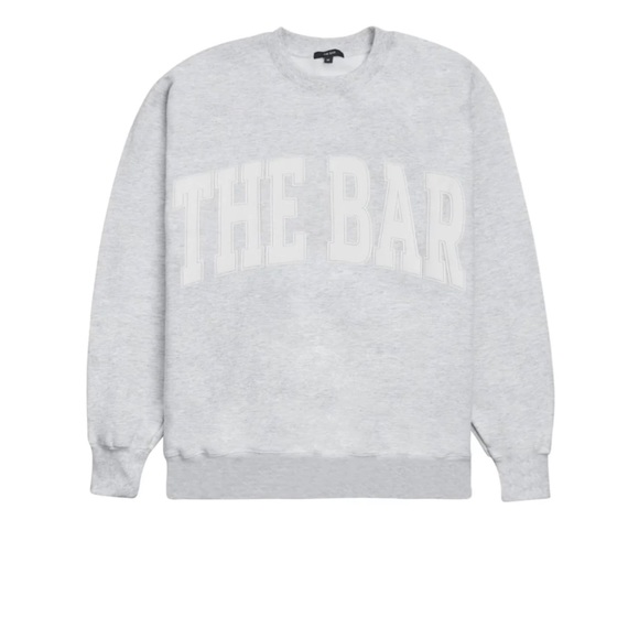The Bar Tops The Bar Varsity Sweatshirt In Grey Poshmark